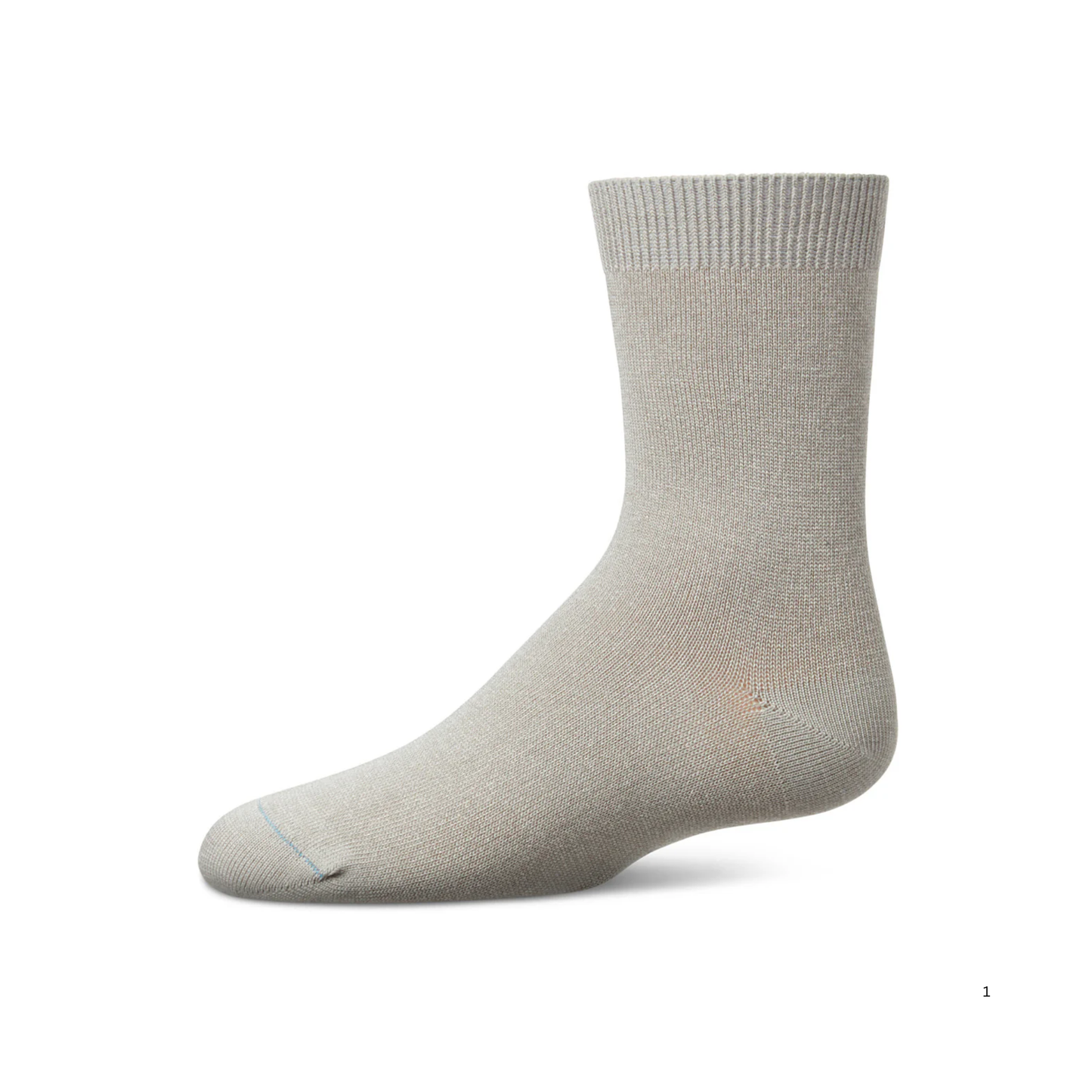Memoi Toddlers and Kids Basic Soft Rayon from Bamboo Crew Socks Stone - Mk-6166