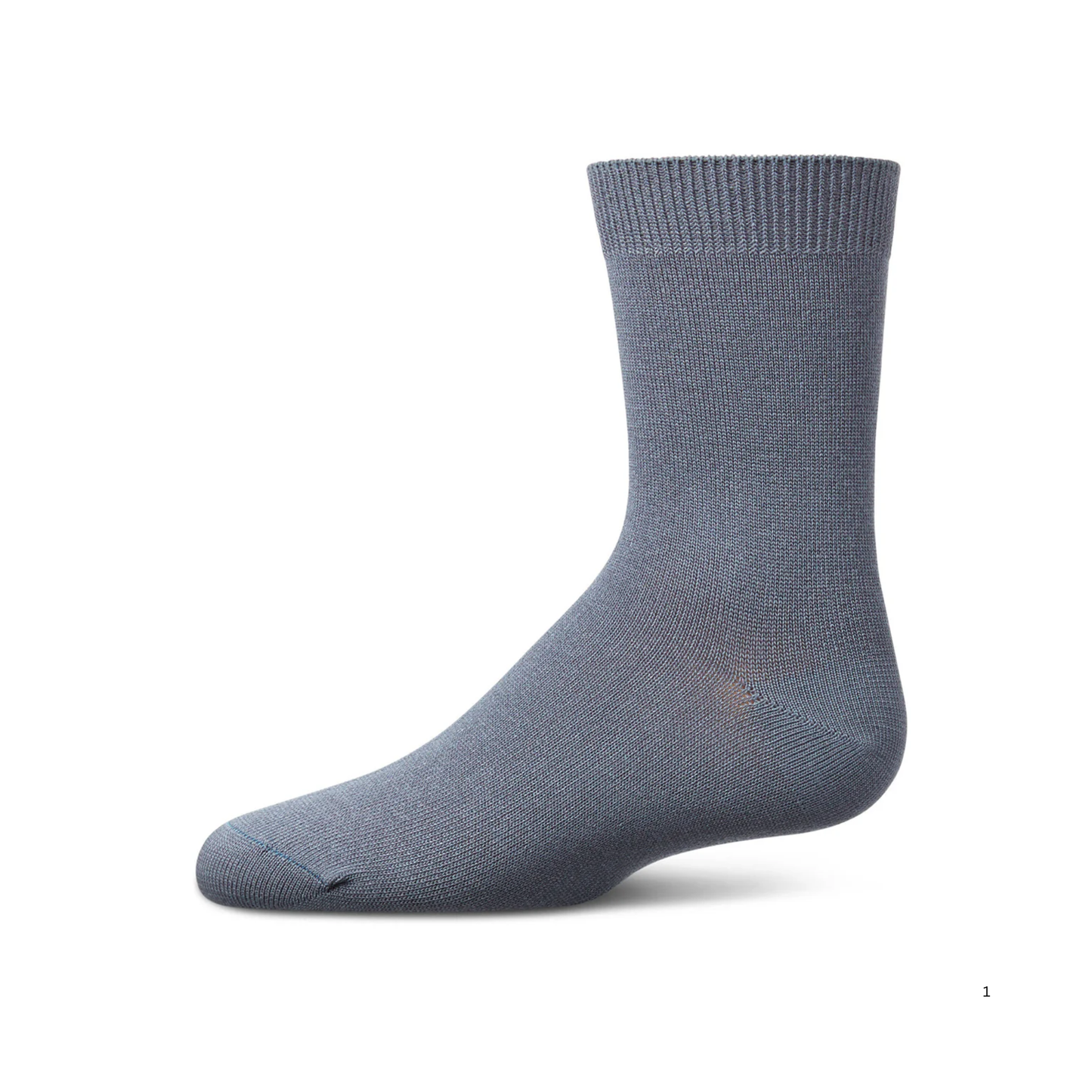 Memoi Toddlers and Kids Basic Soft Rayon from Bamboo Crew Socks Smoky Blue - Mk-6166