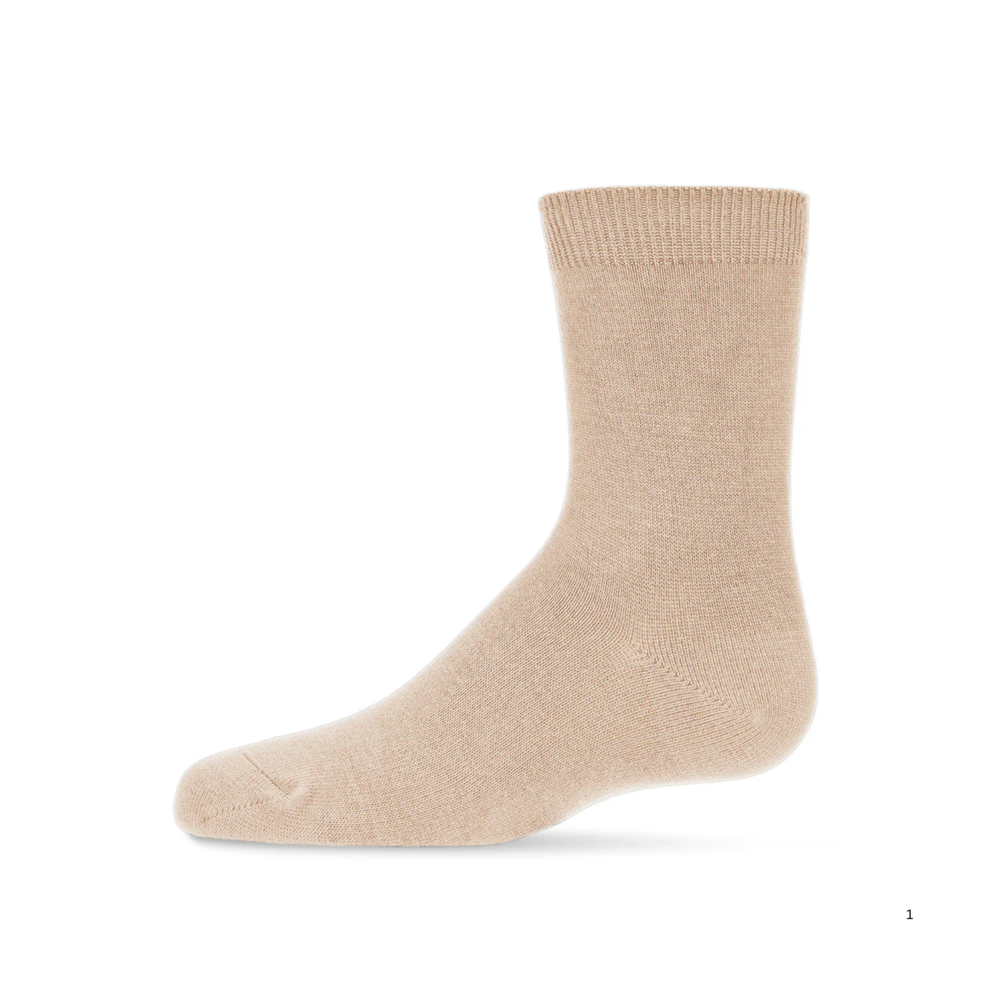 Memoi Toddlers and Kids Basic Soft Rayon from Bamboo Crew Socks Oatmeal - Mk-6166