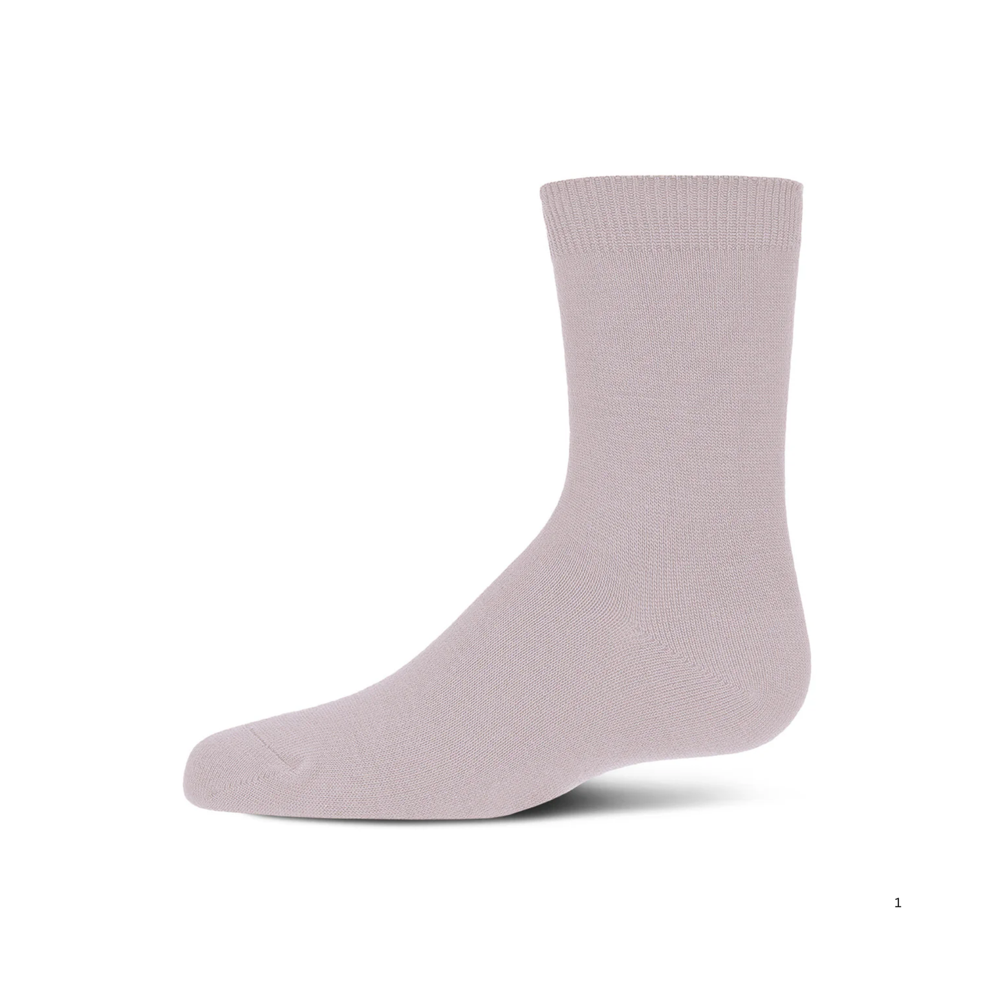 Memoi Toddlers and Kids Basic Soft Rayon from Bamboo Crew Socks Lilac - Mk-6166