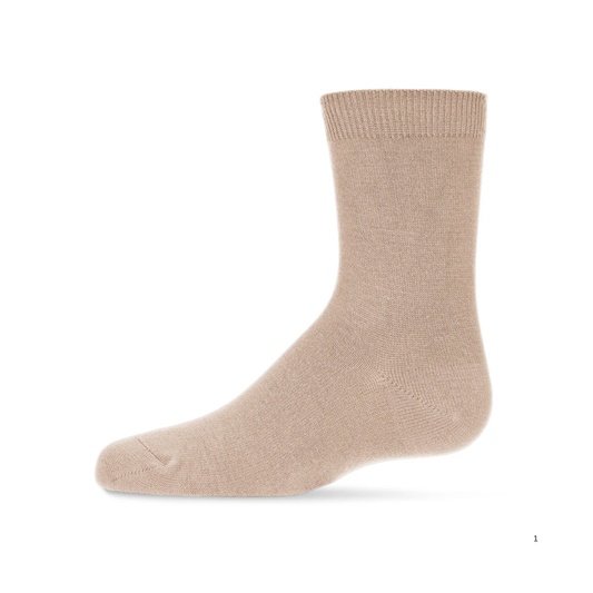 Memoi Toddlers and Kids Basic Soft Rayon from Bamboo Crew Socks Latte - Mk-6166