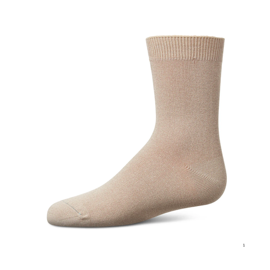 Memoi Toddlers and Kids Basic Soft Rayon from Bamboo Crew Socks Humus - Mk-6166