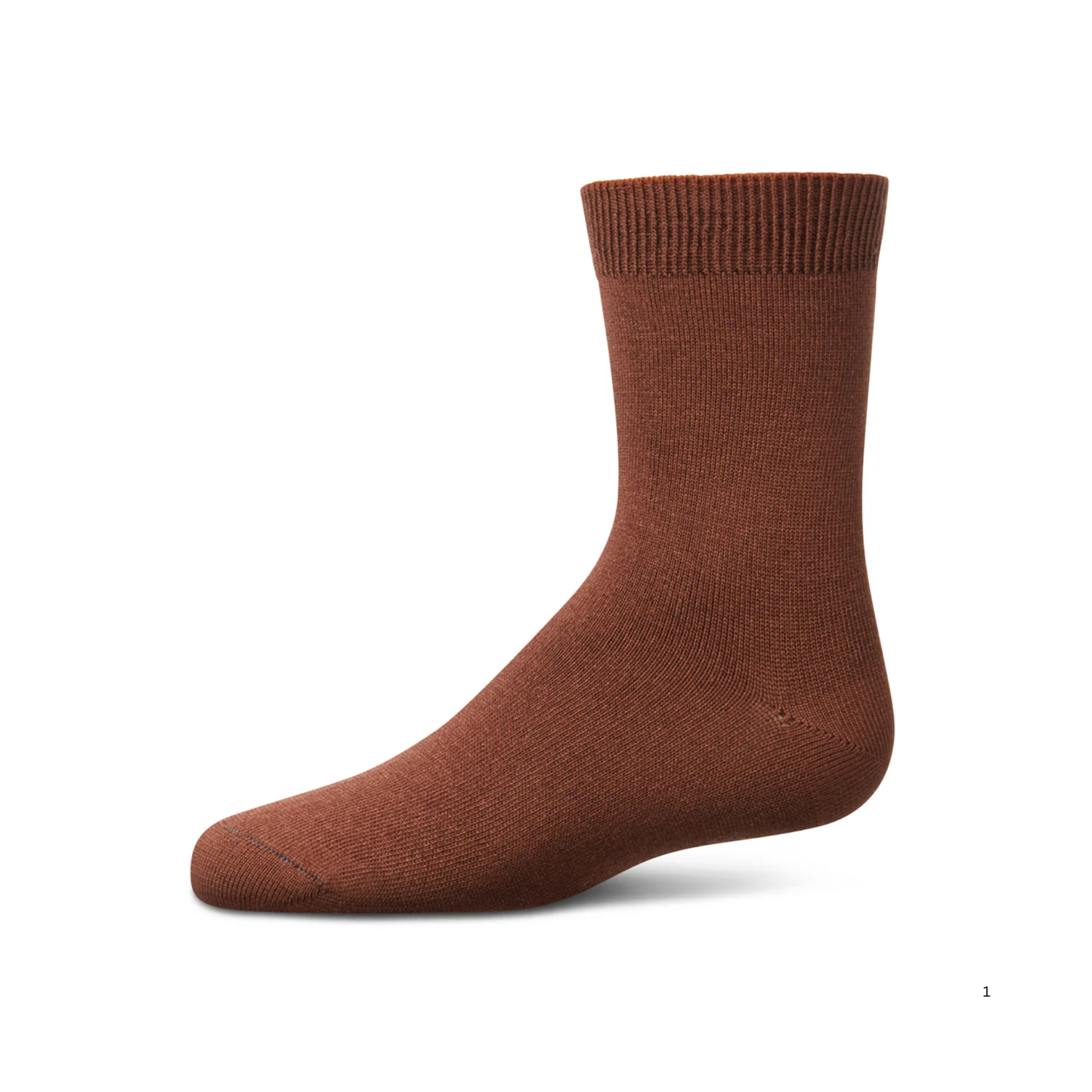 Memoi Toddlers and Kids Basic Soft Rayon from Bamboo Crew Socks Friar Brown - Mk-6166