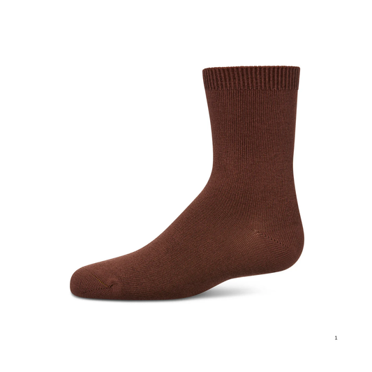 Memoi Toddlers and Kids Basic Soft Rayon from Bamboo Crew Socks Cinnamon - Mk-6166