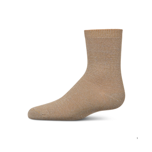 Memoi Toddlers and Kids Basic Soft Rayon from Bamboo Crew Socks Champagne Lurex - Mk-6166