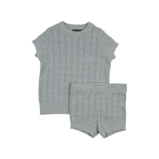 Sweet Threads Textured Blue Ocean Toddler Set
