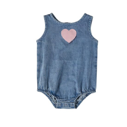 MiniMoi Petit Amour Denim Romper