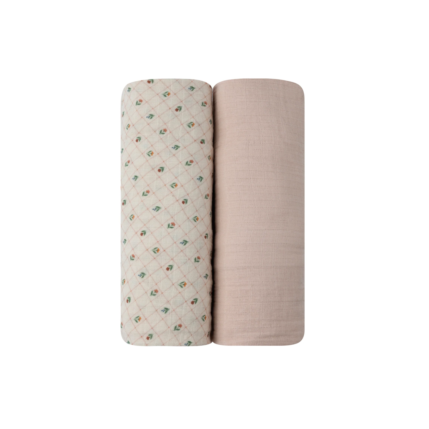 Ely's & Co Pink Floral Grid Blanket 2-Pack