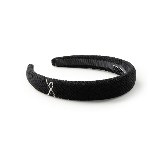Halo Luxe Mia Corduroy Signature Bow Logo Headband