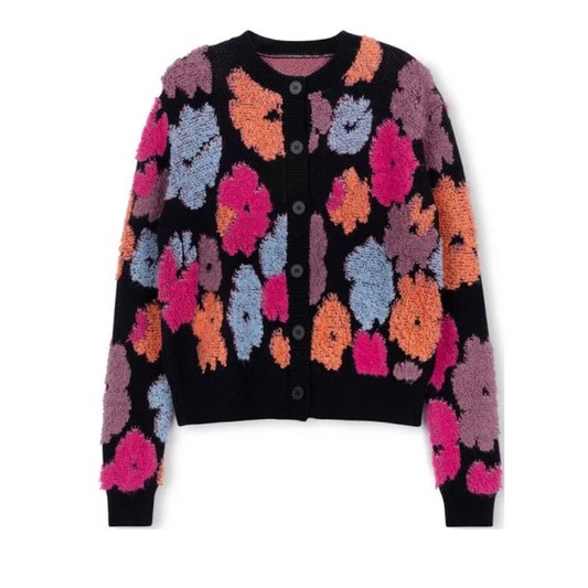 Vibe Floral Sherpa Cardigan