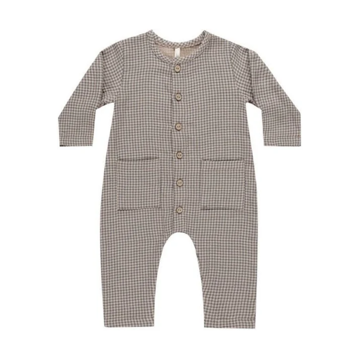 Quincy Mae Indigo Gingham Romper