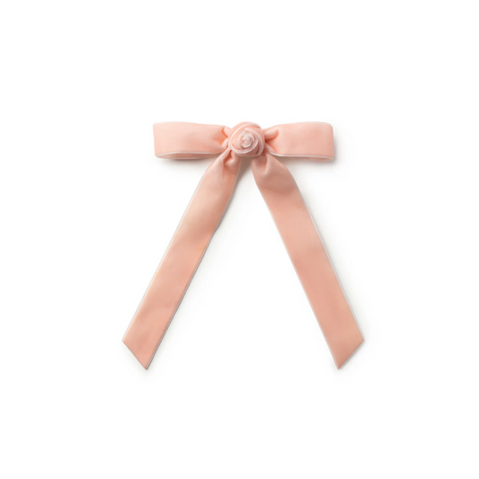 Halo Luxe Rosette Velvet Long Tail Clip