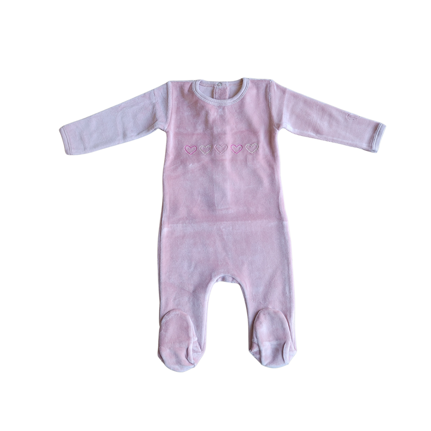 Coton Pompom Velour Footie