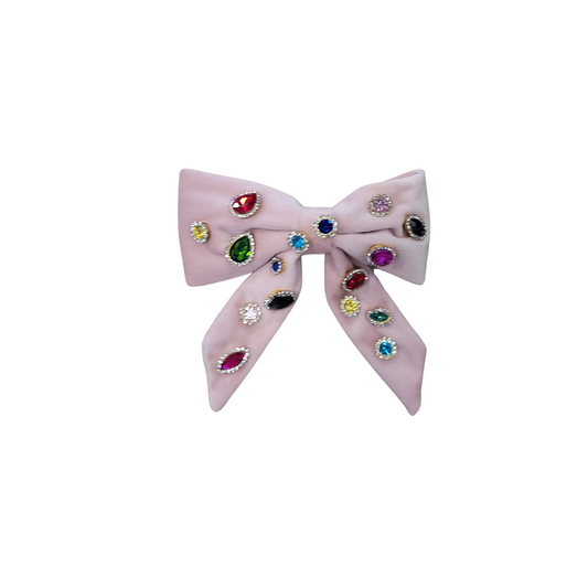 Bari Lynn Velvet Jewel Tail Bow Clip