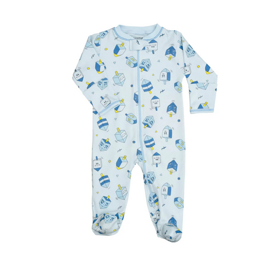 Noomie Happy Dreidels Zipper Footie