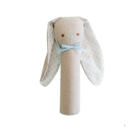 Alimrose Bunny Rattle & Squeaker Linen