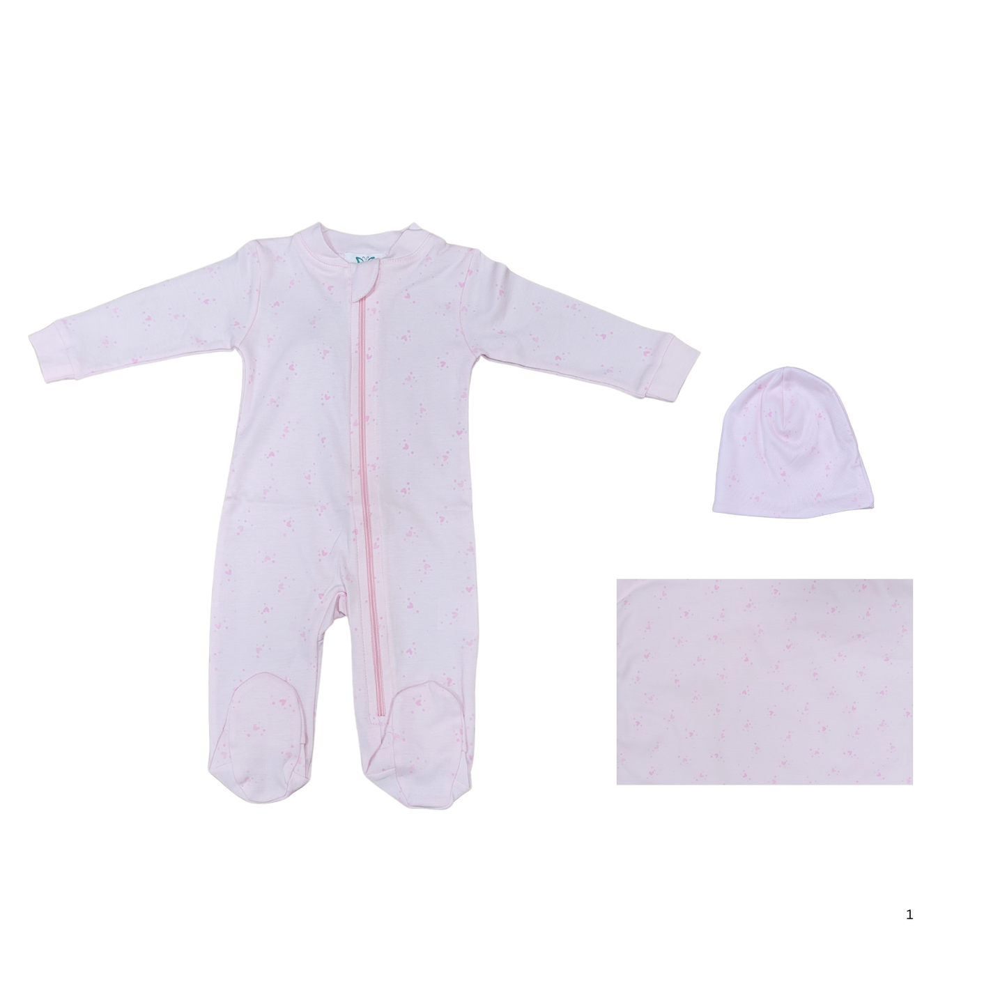 Tiptoe Baby Bubble Hearts Footie Set