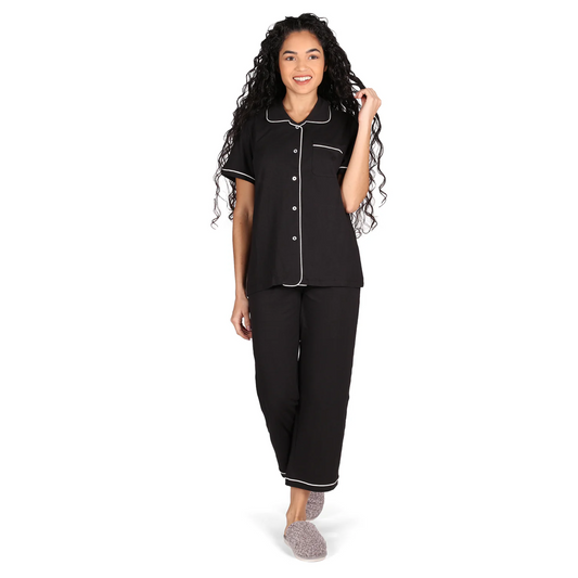 Collection Notch Collar Capri PJ Set