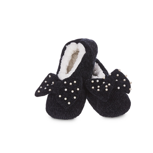 Memoi Precious Pearls Chenille Sherpa Lined Slippers