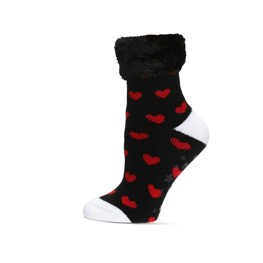 Memoi Hearts Plush Cabin Sock