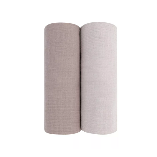 Ely`s & Co Two Pack Muslin Swaddles- I Pebble