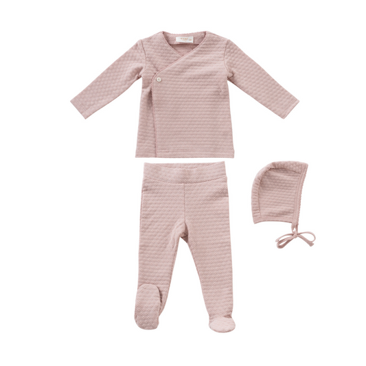 Kipp Textured Cotton 2PC & Bonnet Set