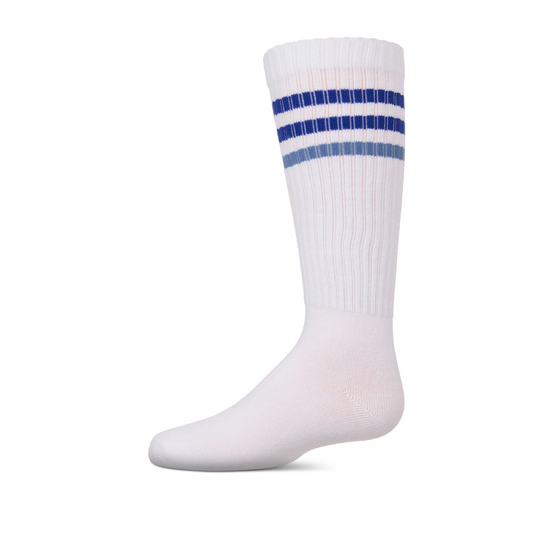 Memoi Two Tone Varsity Stripe Knee High