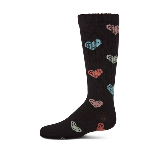 Memoi Multi Graffiti Heart Knee High