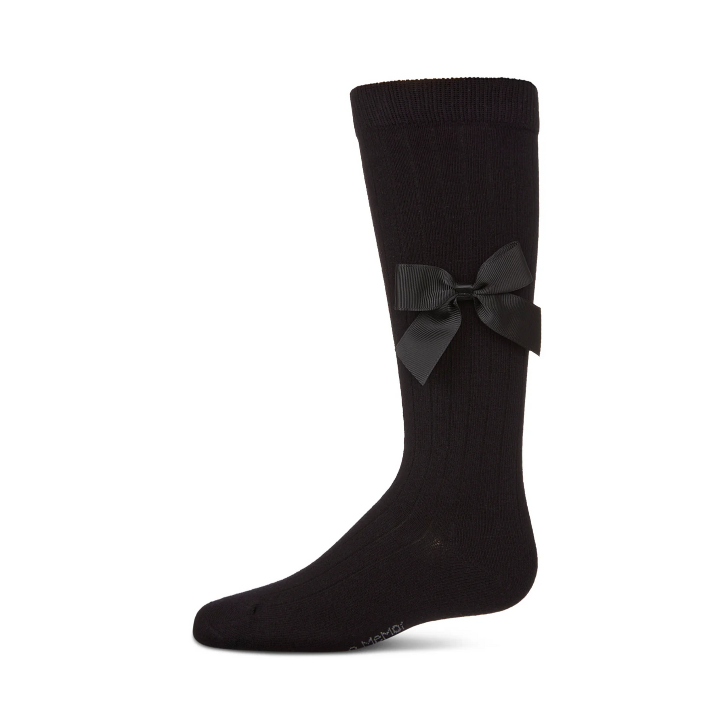 Memoi Ribbed Bow Knee High