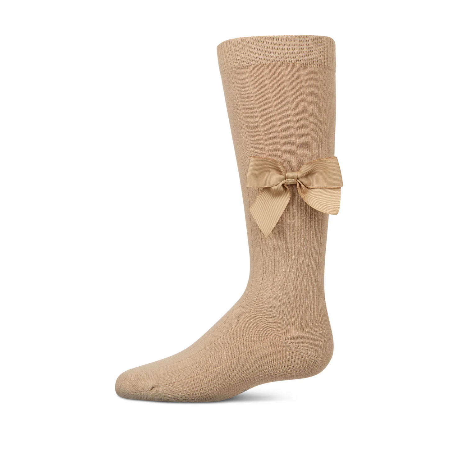 Memoi Ribbed Bow Knee High