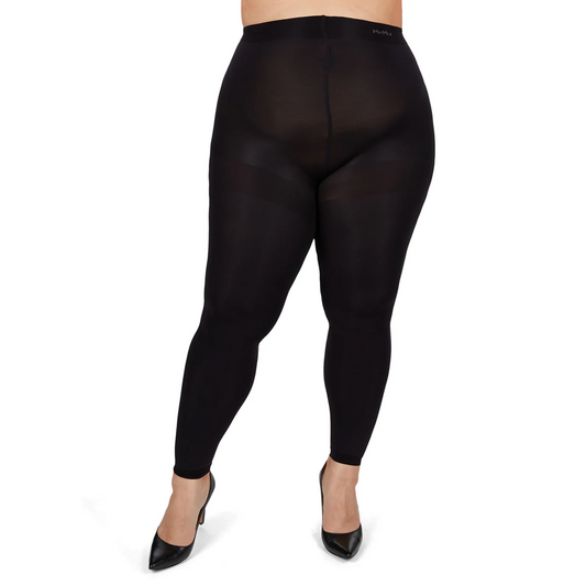 Memoi Plus Size Curvy Super Matte Control Top Footless Tights
