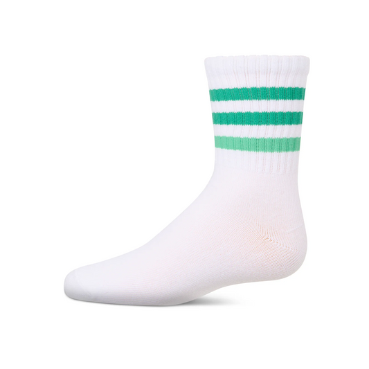 Memoi Two Tone Varsity Stripe Crew