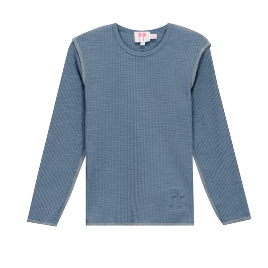 Pinky Promise Heather Rib T Shirt W/ Outside Overlock Edge Finish