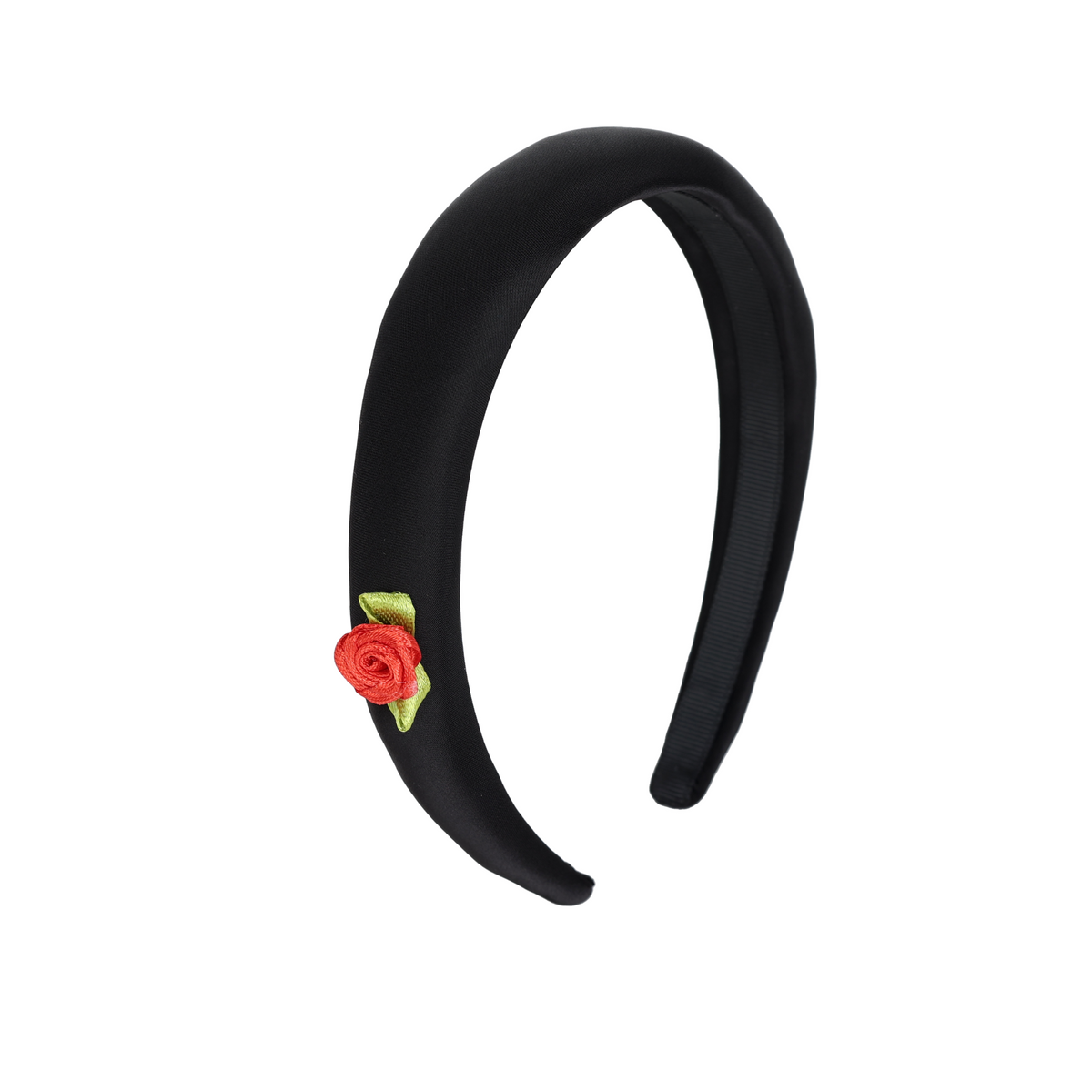 Tis Me Satin Mini Flowers Hard Headband with Red Flower