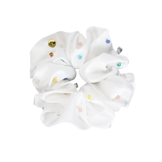Tis Me Silk with Crystals Scrunchie