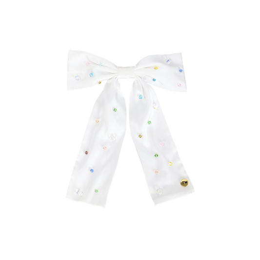 Tis Me Silk with Crystals Bow Clip