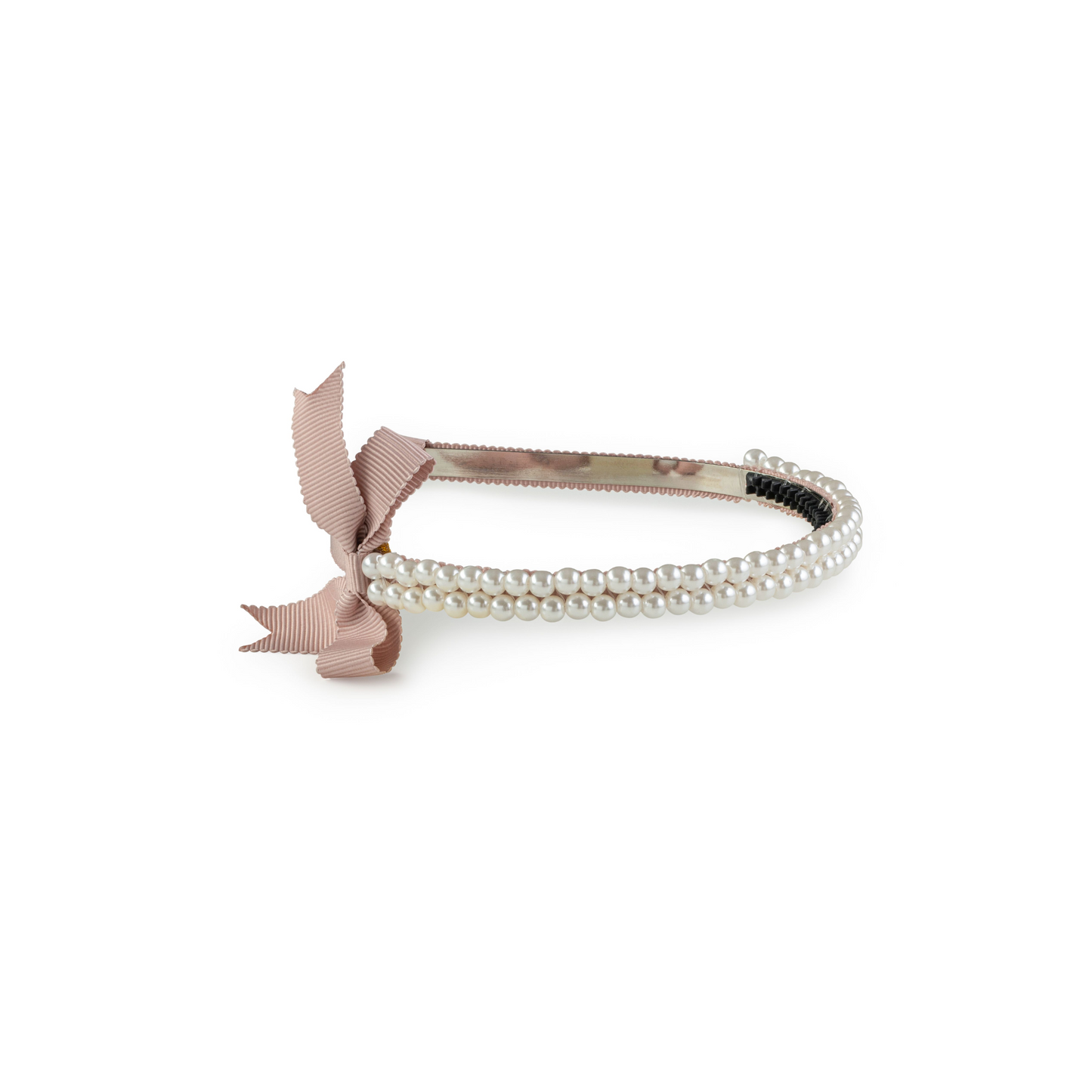Halo Molly Double Strand Pearl Grosgrain Bow Headband