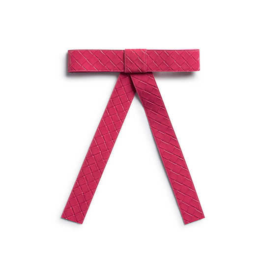 Halo Poppy Braided Woven Patent Long Tail Clip