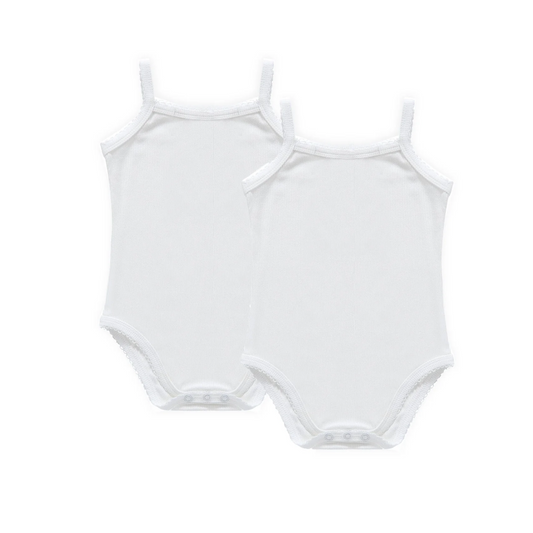 Petit Clair Ribbed Spaghetti Strap Onesie