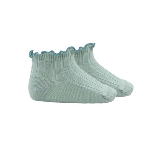 Condor Ribbed sock w/ contrast color ruffled trim