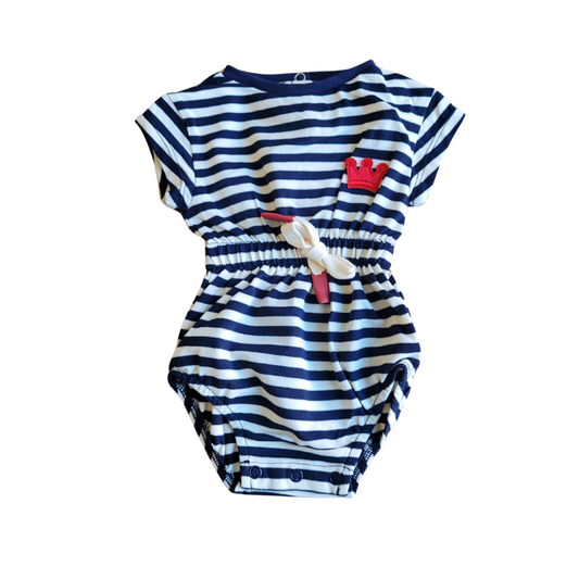 Teela Stripe Applique Baby Boys Romper