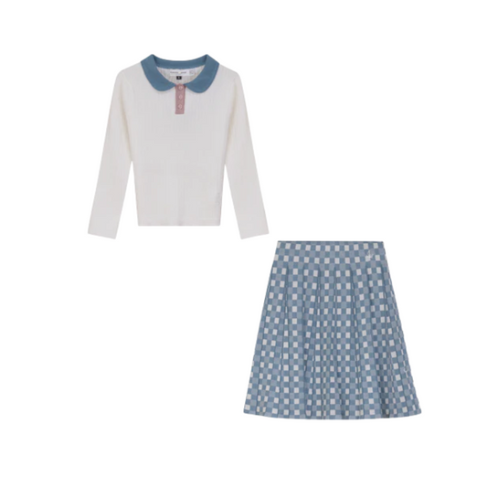 Charlotte & George  Girls Top With Skirt In Knit
