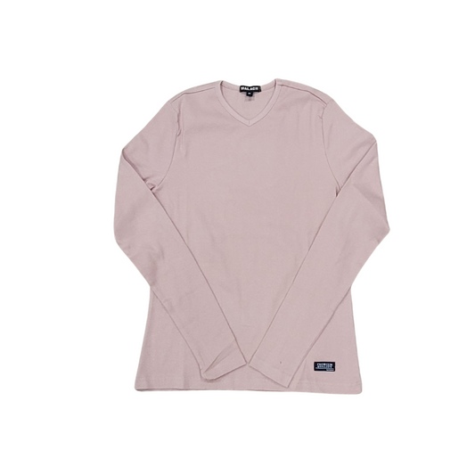 Malach Ribbed Solid V-Neck Tee