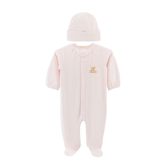 Baby Club Chic Toys Girl Footie with Lace Trim