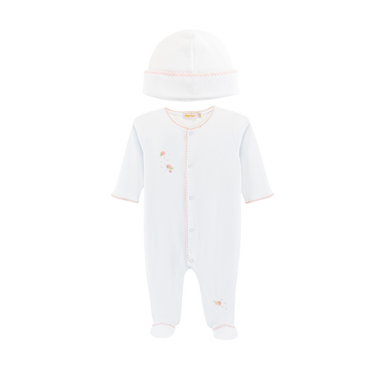 Baby Club Chic Spring Flower Girl Footie with Crochet Trim