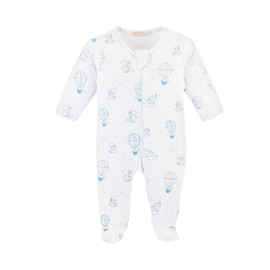Baby Club Chic Dream Air Ballons Printed Boy Zipped Footie