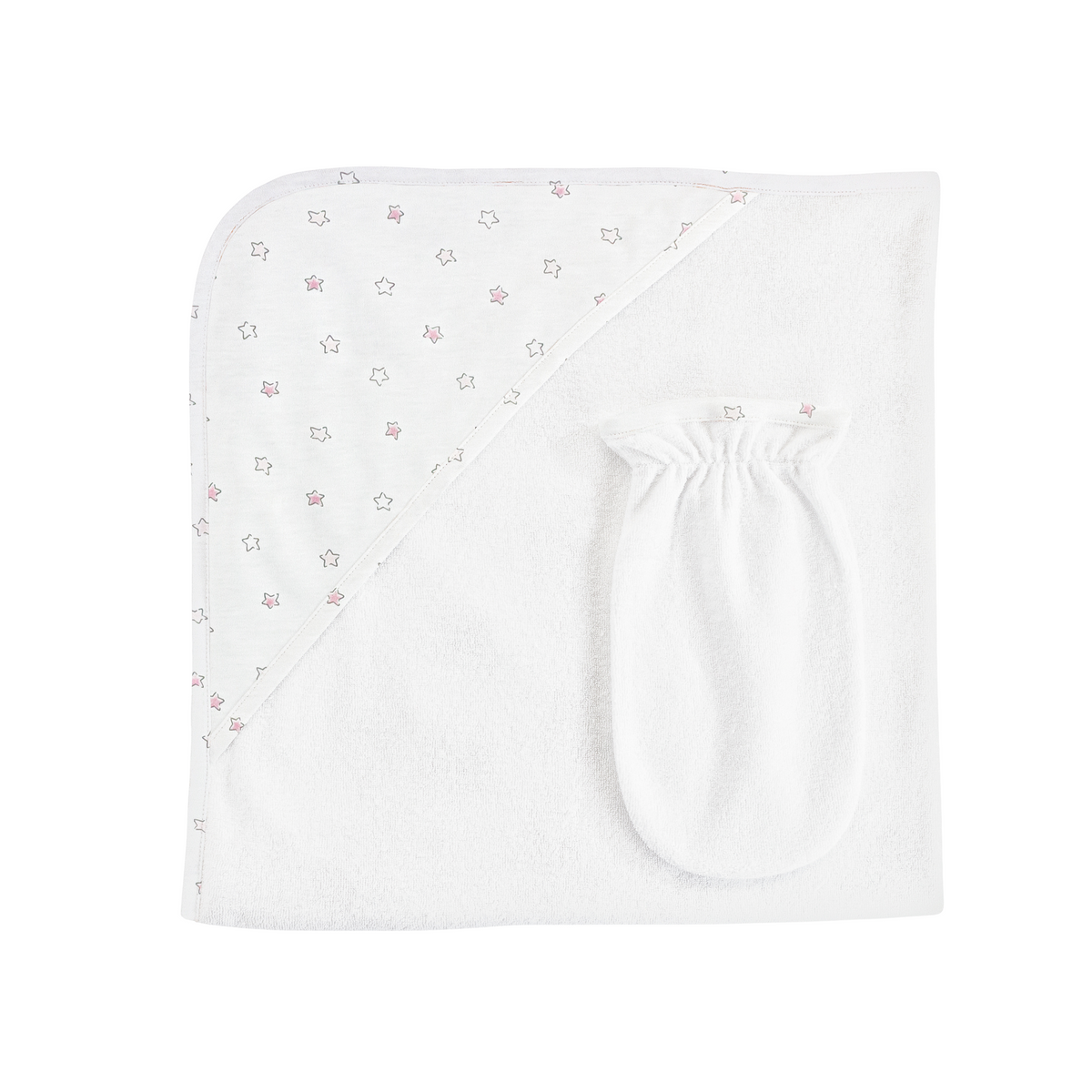 Baby Club Chic Little Stars Printed Girl Hooded Towel Set