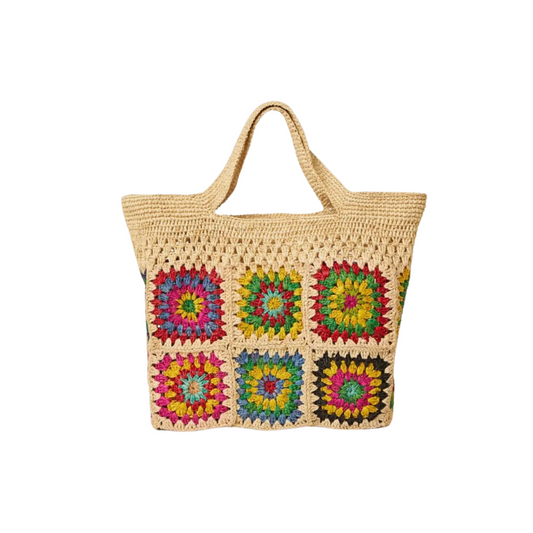 Btb Los Angeles Carina Raffia Crochet Tote