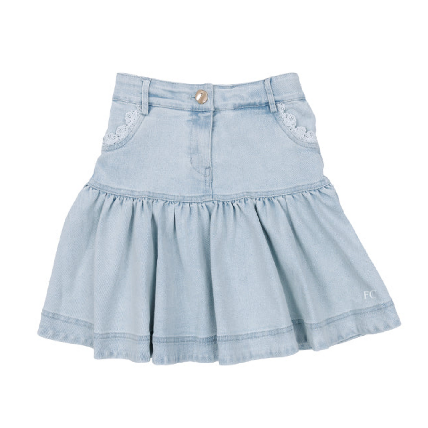 Steph Lace Trim Denim Skirt