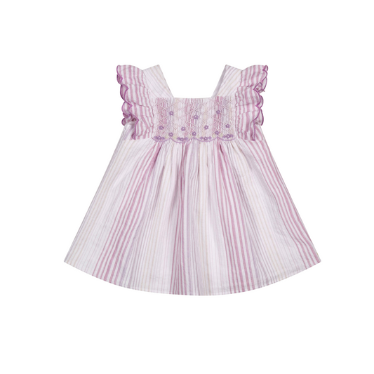 Tartine Et Chocolat Embroidered Striped Dress